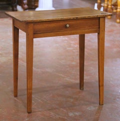 19th Century French Louis Philippe Walnut Side or Bedside Table with Drawer