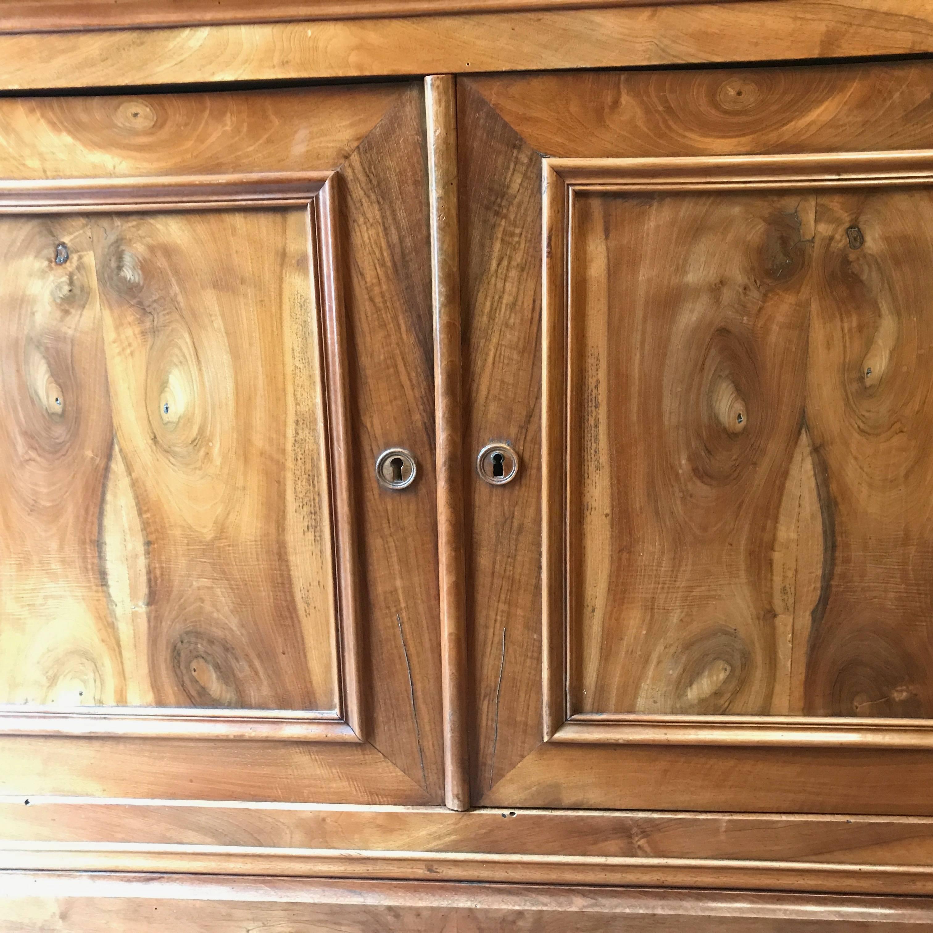 19th Century French Louis Philippe Walnut Two-Door Sideboard 4