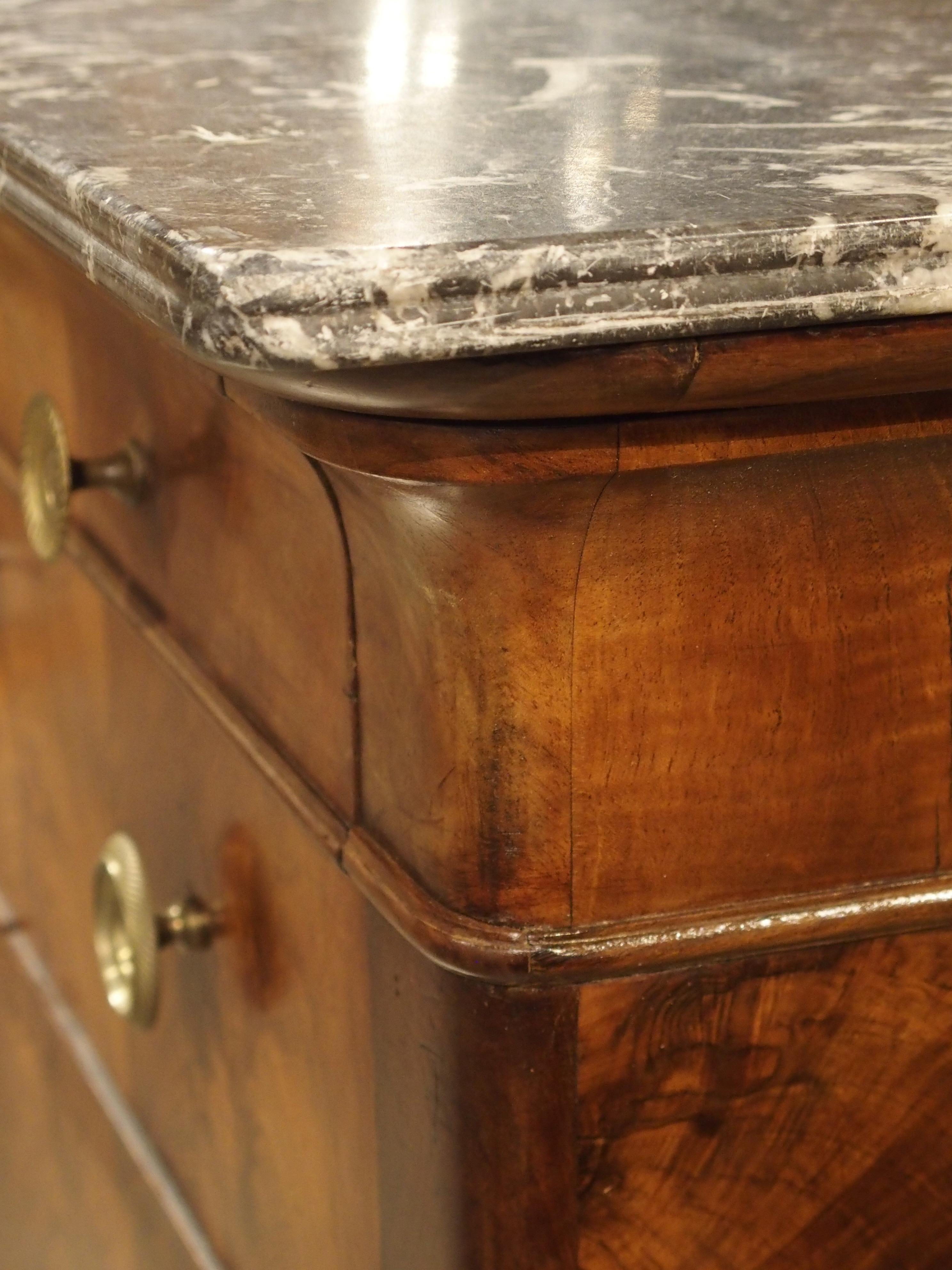 19th Century French Louis Philippe Walnut Wood Commode with Marble Top 10
