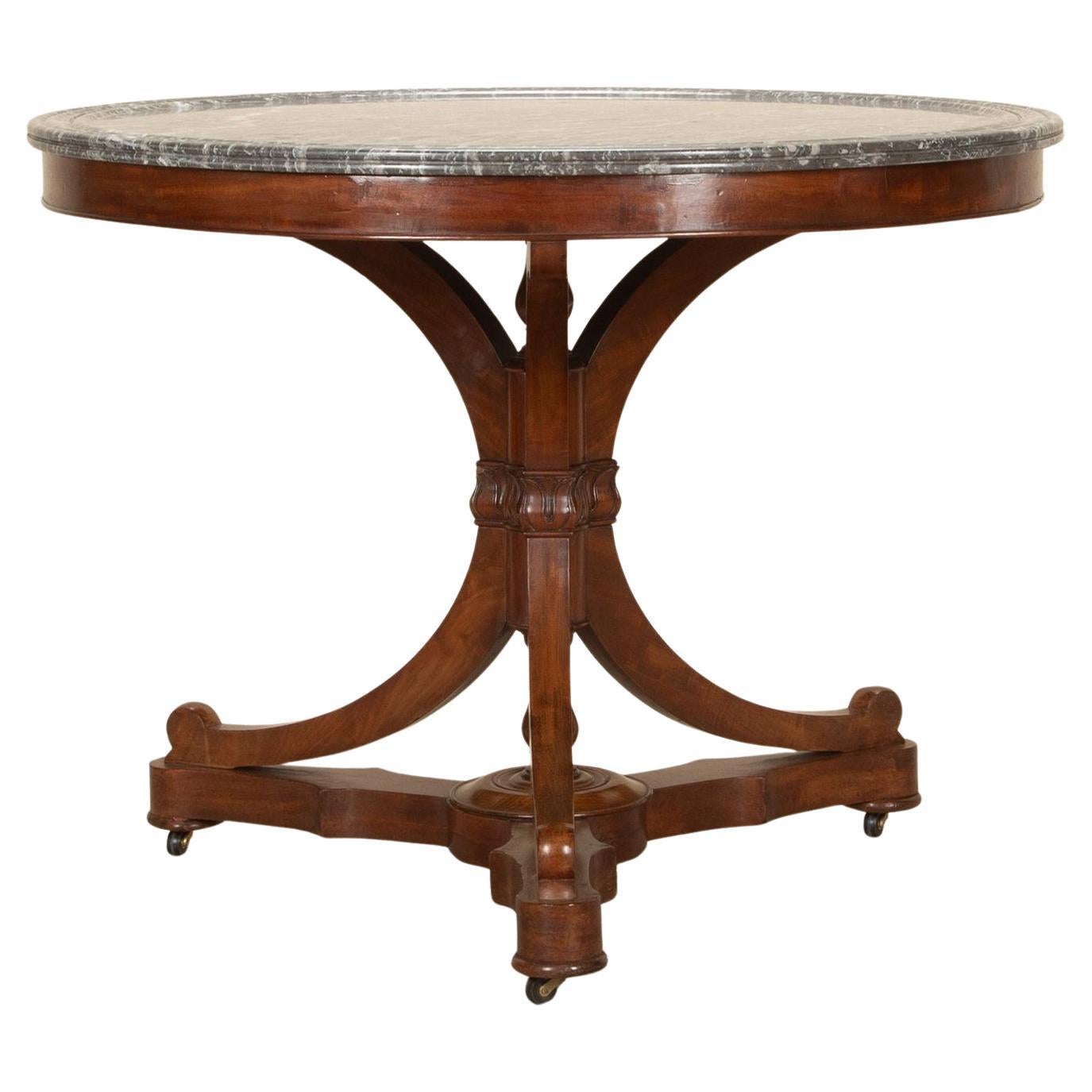 19th Century French Louis Philippe X Frame Mahogany Gueridon For Sale