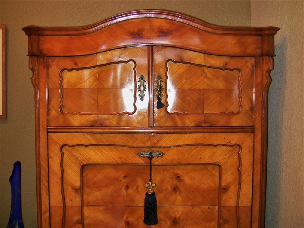 19th Century French Louis Philippe Yew Wood Secretaire 1