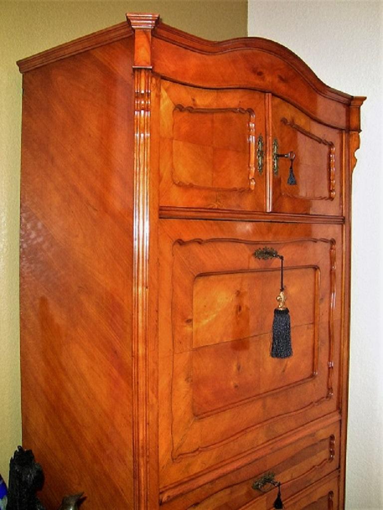 19th Century French Louis Philippe Yew Wood Secretaire 3