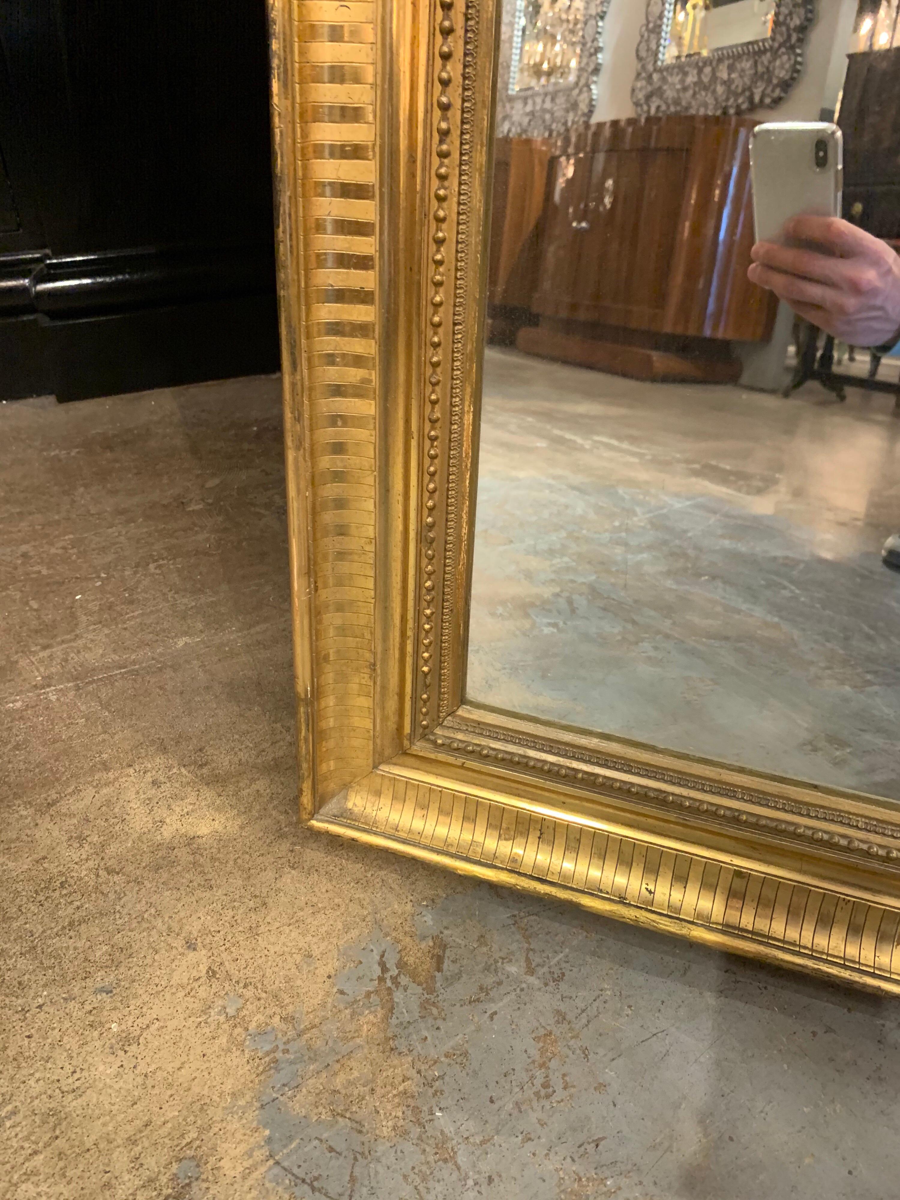 19th Century French Louis Phillipe Gold Giltwood Mirror 1
