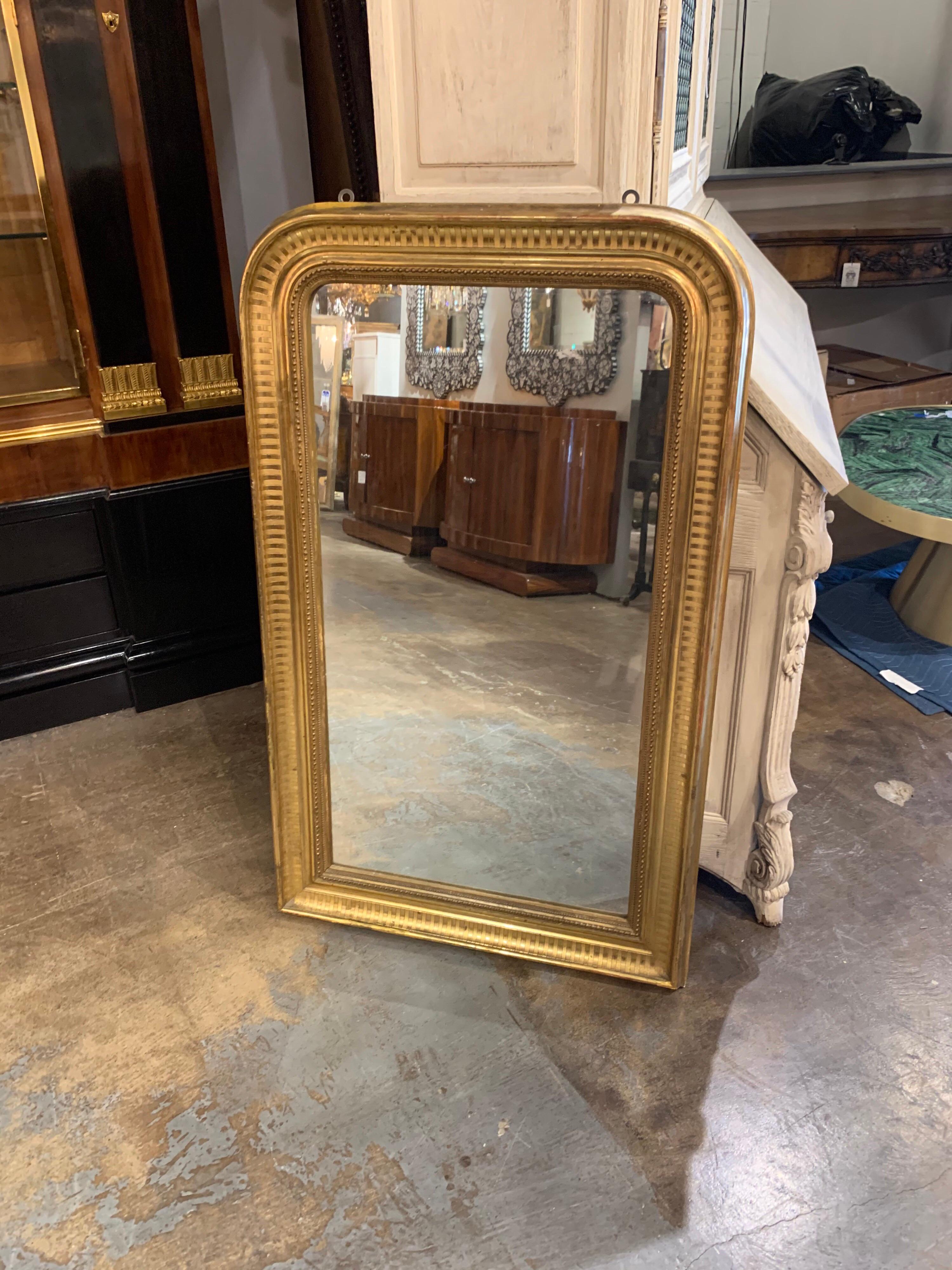 19th Century French Louis Phillipe Gold Giltwood Mirror 2