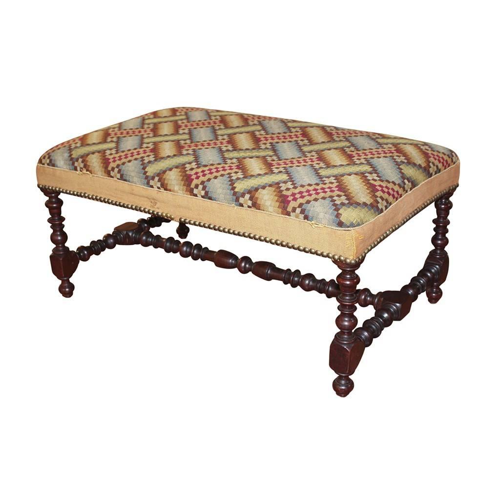 19th Century French Louis XIII Bench or Footstool