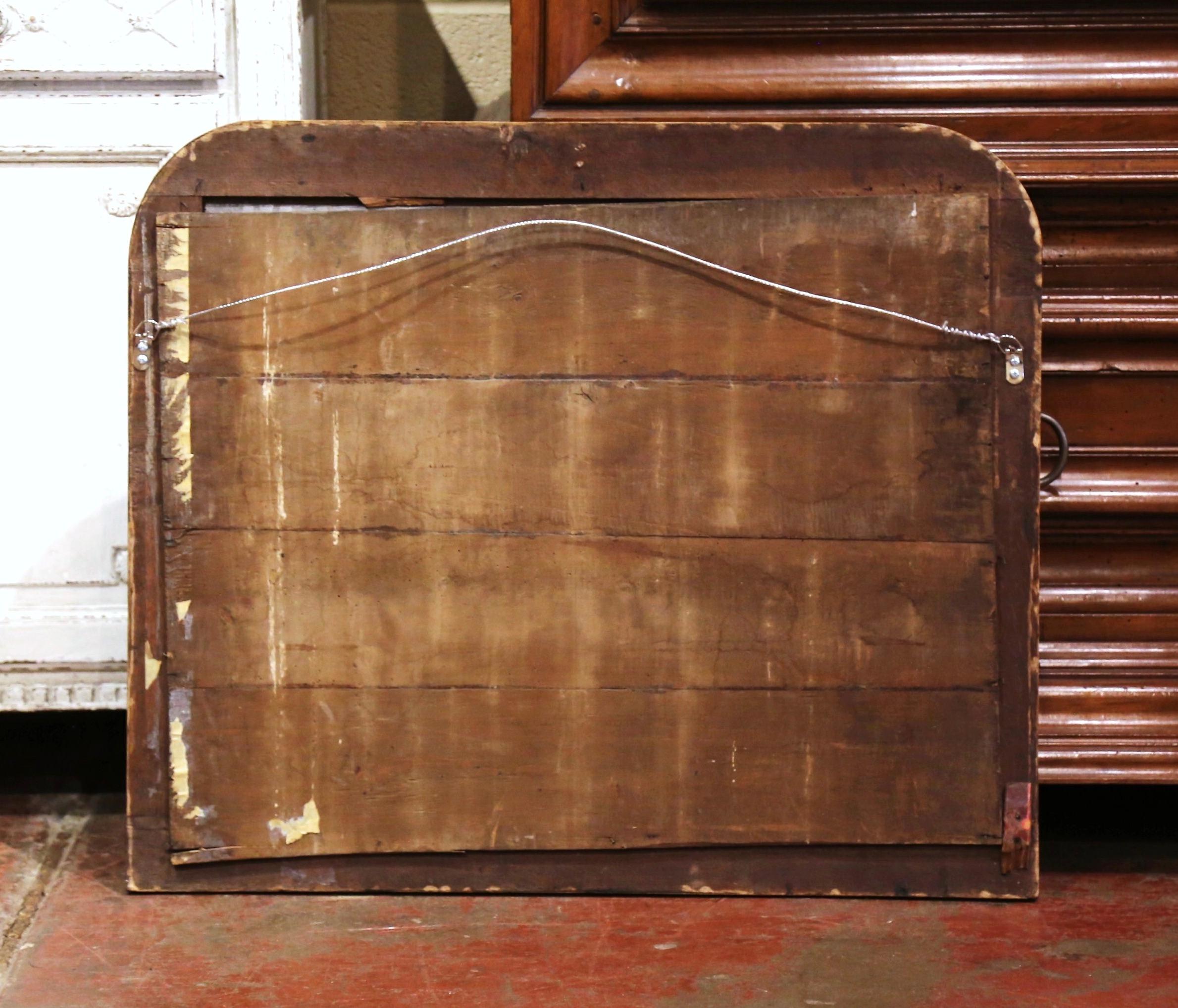 19th Century French Louis XIII Carved Bleached Oak Wall Mirror 3