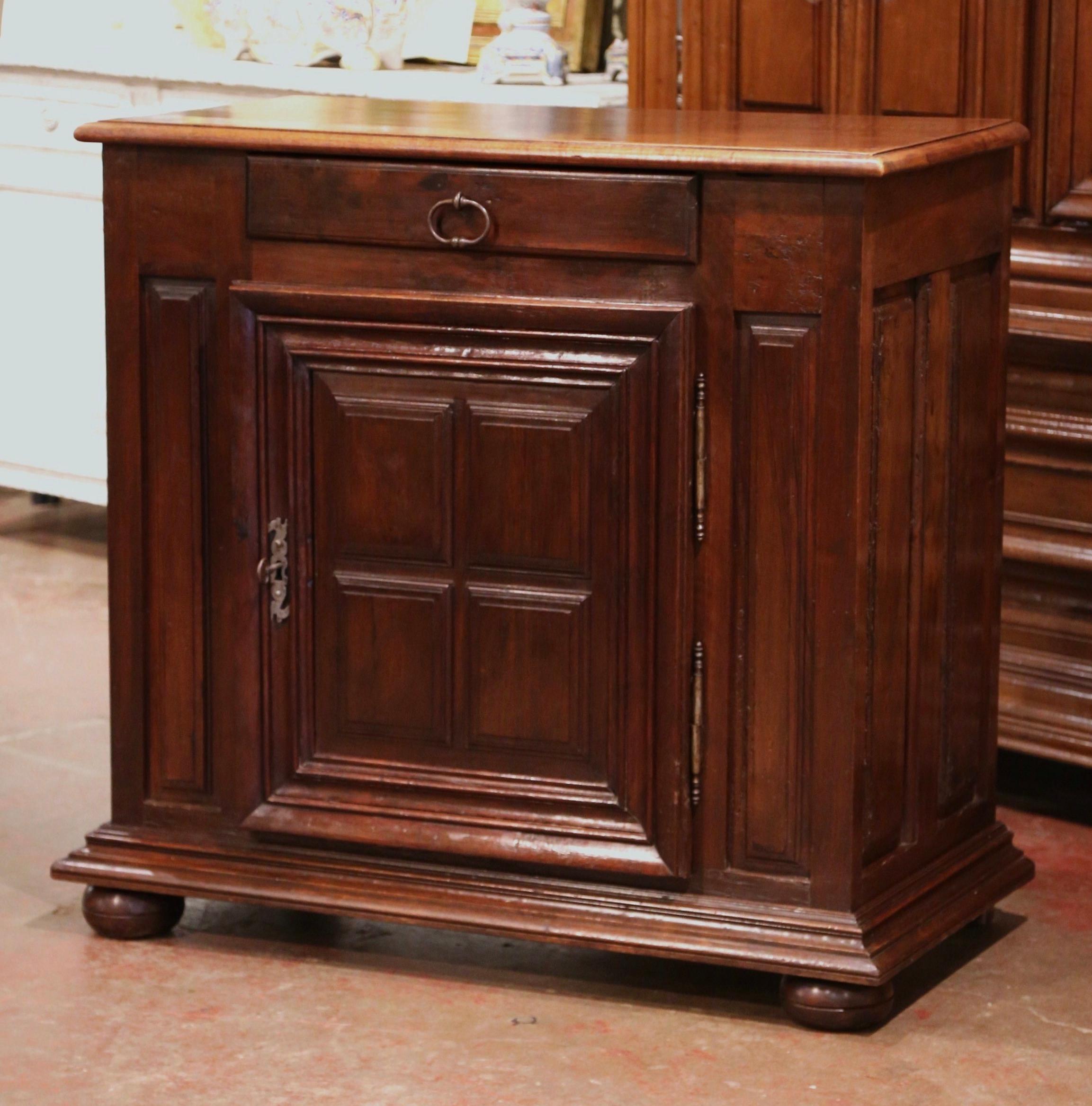 19th Century French Louis XIII Carved Walnut Confiturier Cabinet In Excellent Condition In Dallas, TX