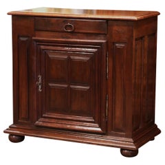 Used 19th Century French Louis XIII Carved Walnut Confiturier Cabinet