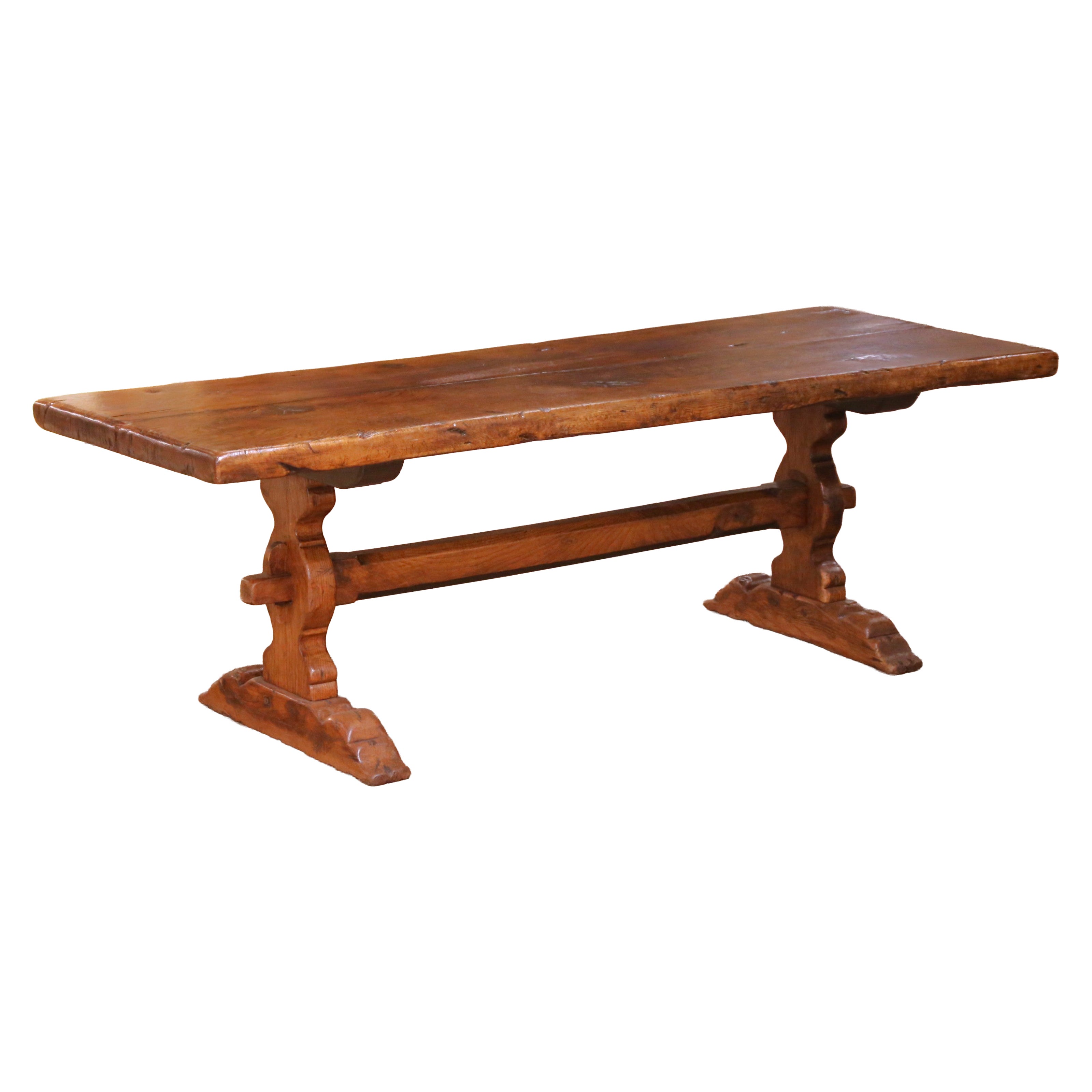 19th Century French Louis XIII Chestnut and Oak Refectory Monastery Dining Table