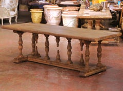 19th Century French Louis XIII Oak Refectory Dining Table with Baluster Legs
