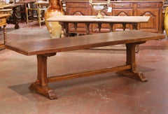 19th Century French Louis XIII Oak Refectory Monastery Table with One-Board Top