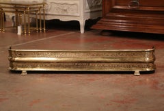 19th Century French Louis XIII Pierced Brass Fireplace Fender