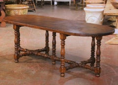 19th Century French Louis XIII Seven-Leg Chestnut Farmhouse Racetrack Table
