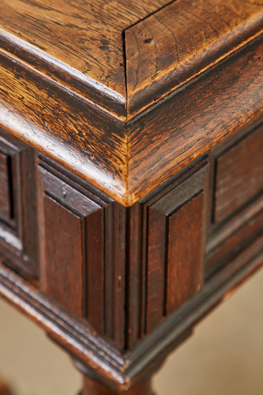 19th Century French Louis XIII Style Barley Twist Oak Desk For Sale 11