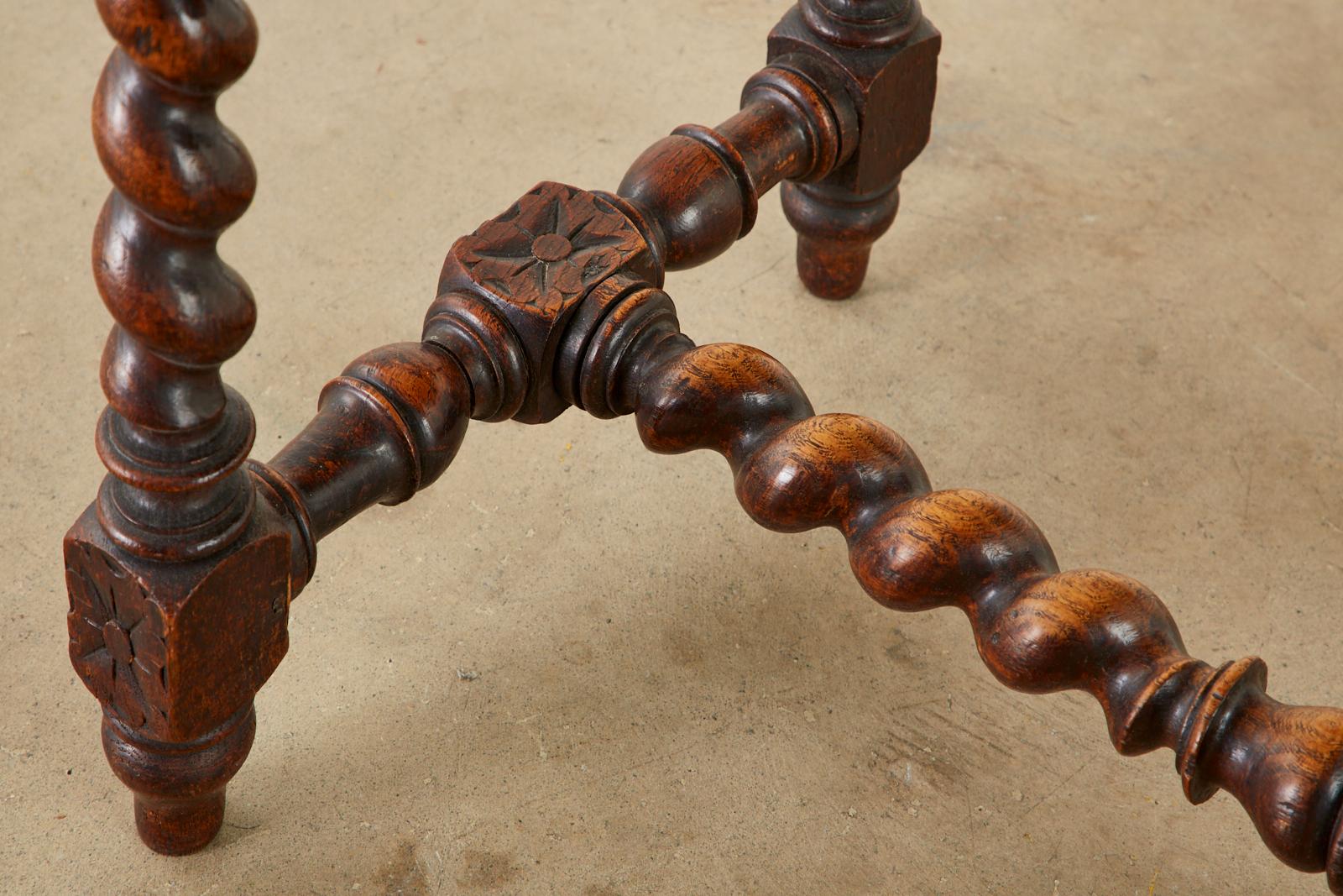 19th Century French Louis XIII Style Barley Twist Oak Desk For Sale 13