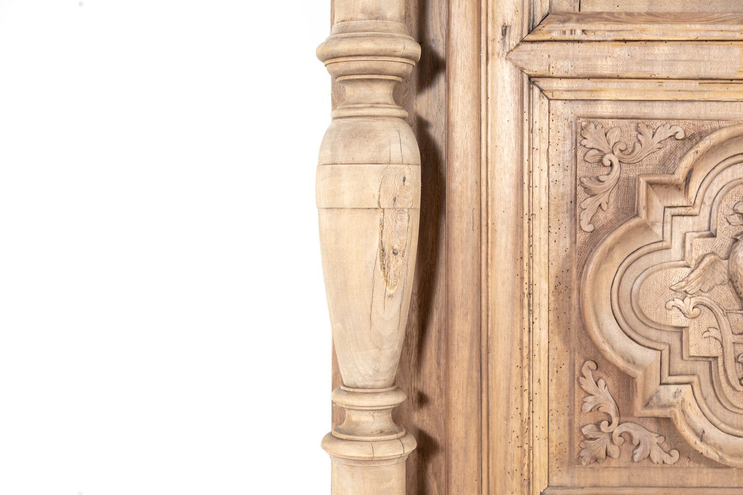 19th Century French Louis XIII Style Bleached Walnut Armoire 2