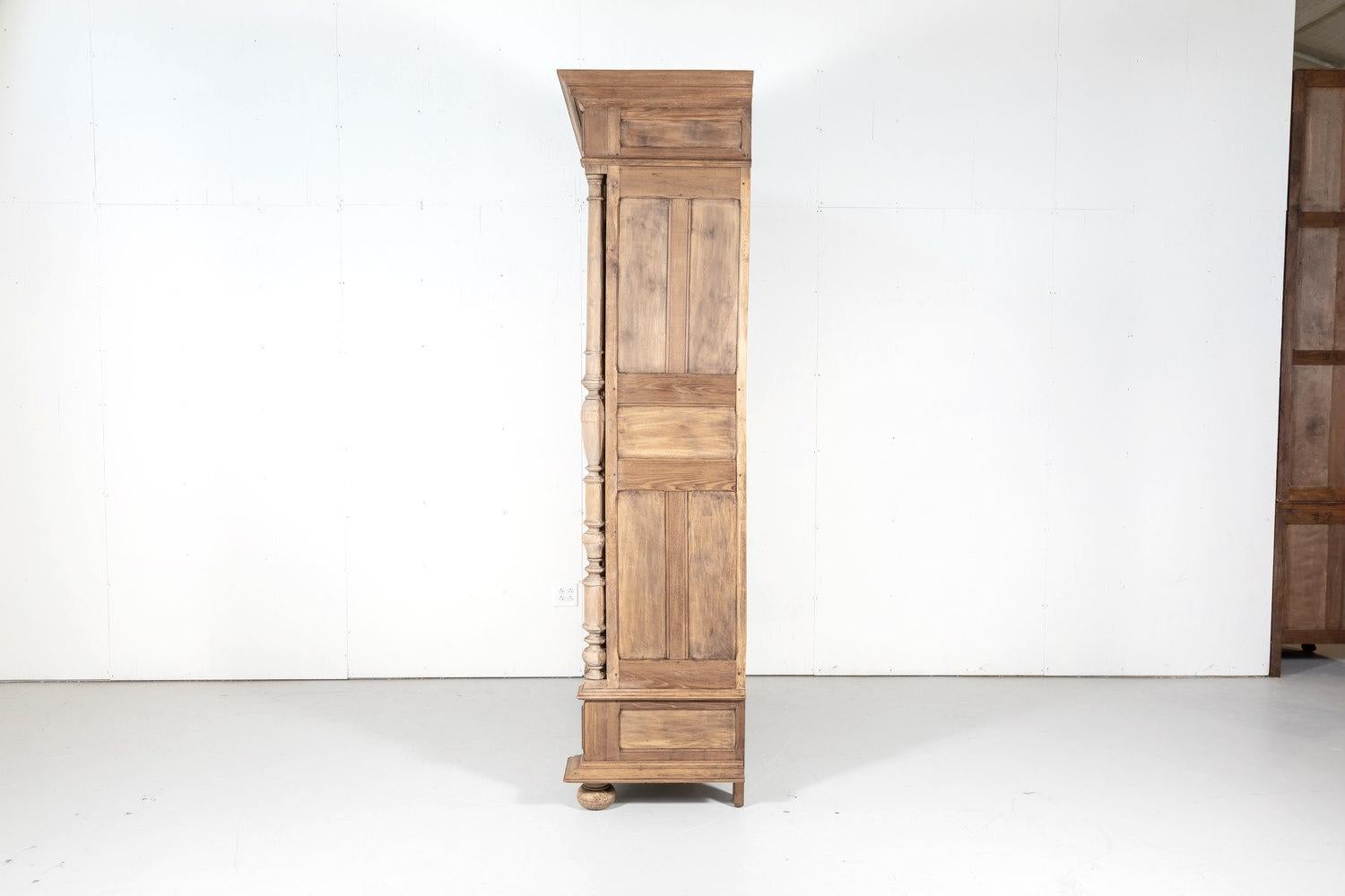 19th Century French Louis XIII Style Bleached Walnut Armoire 4