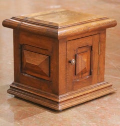 19th Century French Louis XIII Style Oak Pedestal Stand Cabinet