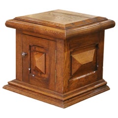 19th Century French Louis XIII Style Oak Pedestal Stand Cabinet