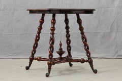 19th Century Mahogany Side Table with Barley Twist Legs
