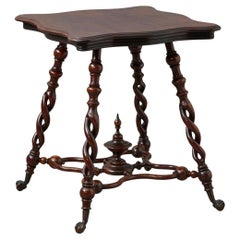 19th Century French Louis XIII Style Walnut Side Table with Barley Twist Legs
