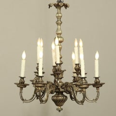 19th Century French Louis XIV Bronze Chandelier with 12 Lights