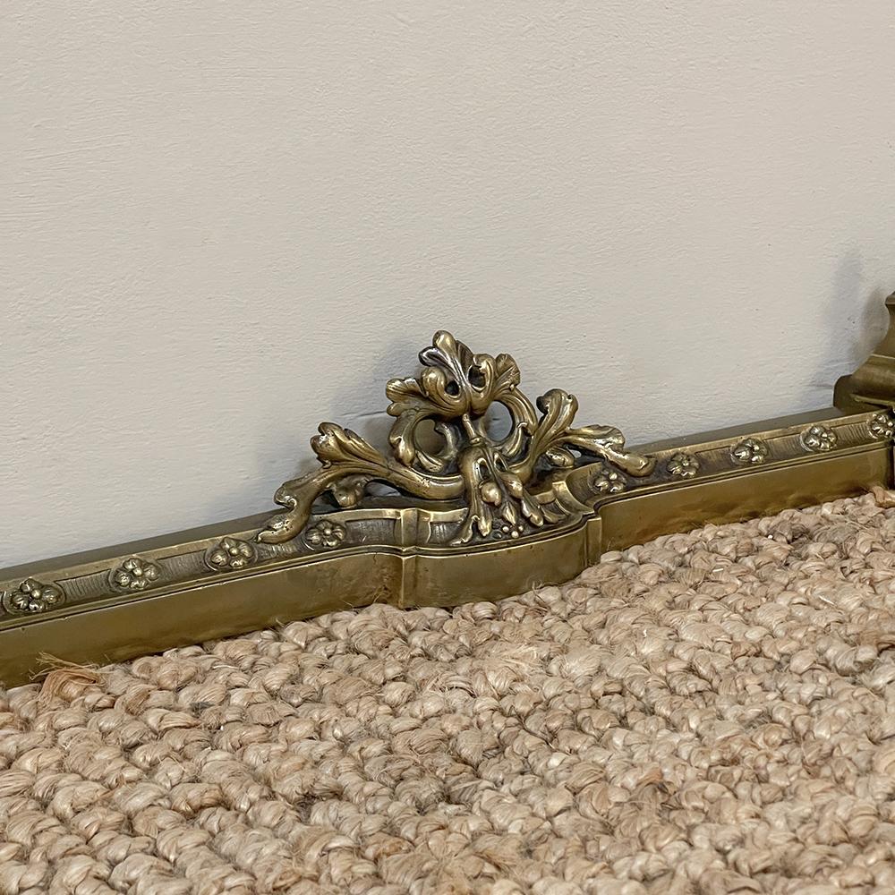 19th Century French Louis XIV Bronze Fireplace Fender Set For Sale 2