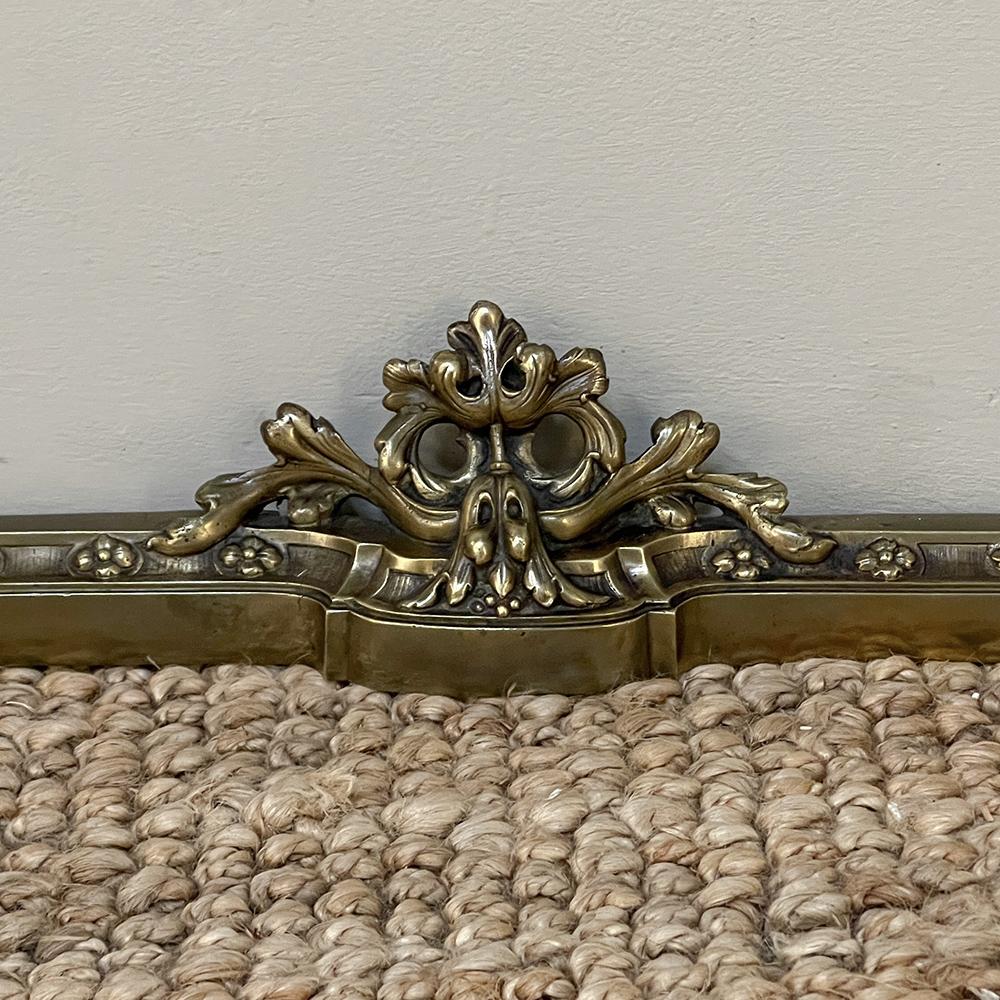 19th Century French Louis XIV Bronze Fireplace Fender Set For Sale 3