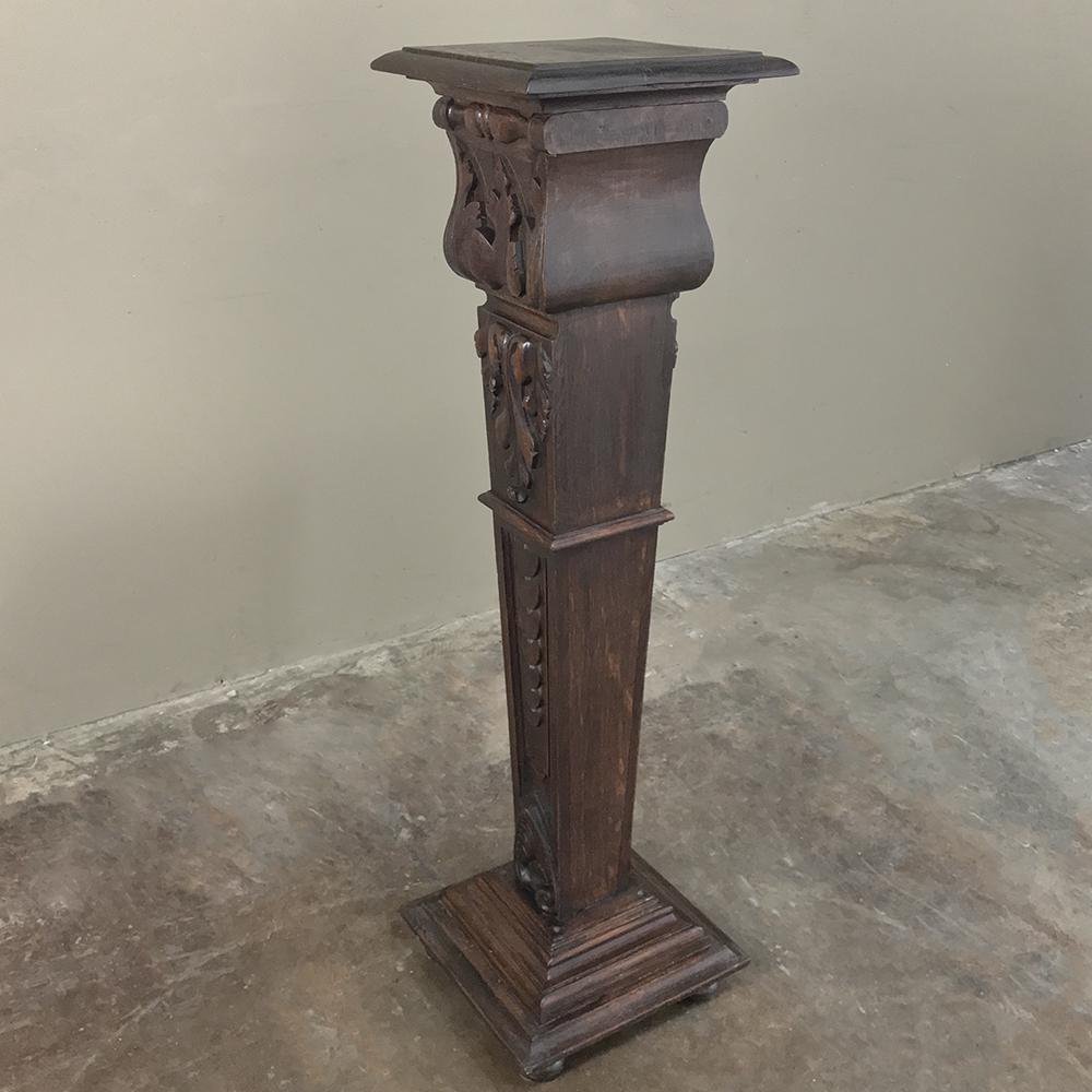 19th Century French Louis XIV Carved Fruitwood Pedestal For Sale 7