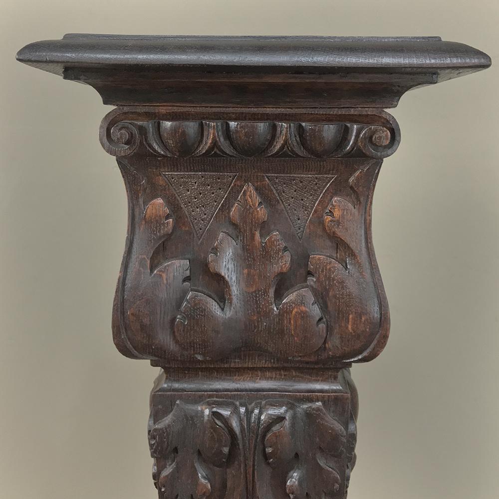 19th Century French Louis XIV Carved Fruitwood Pedestal For Sale 2