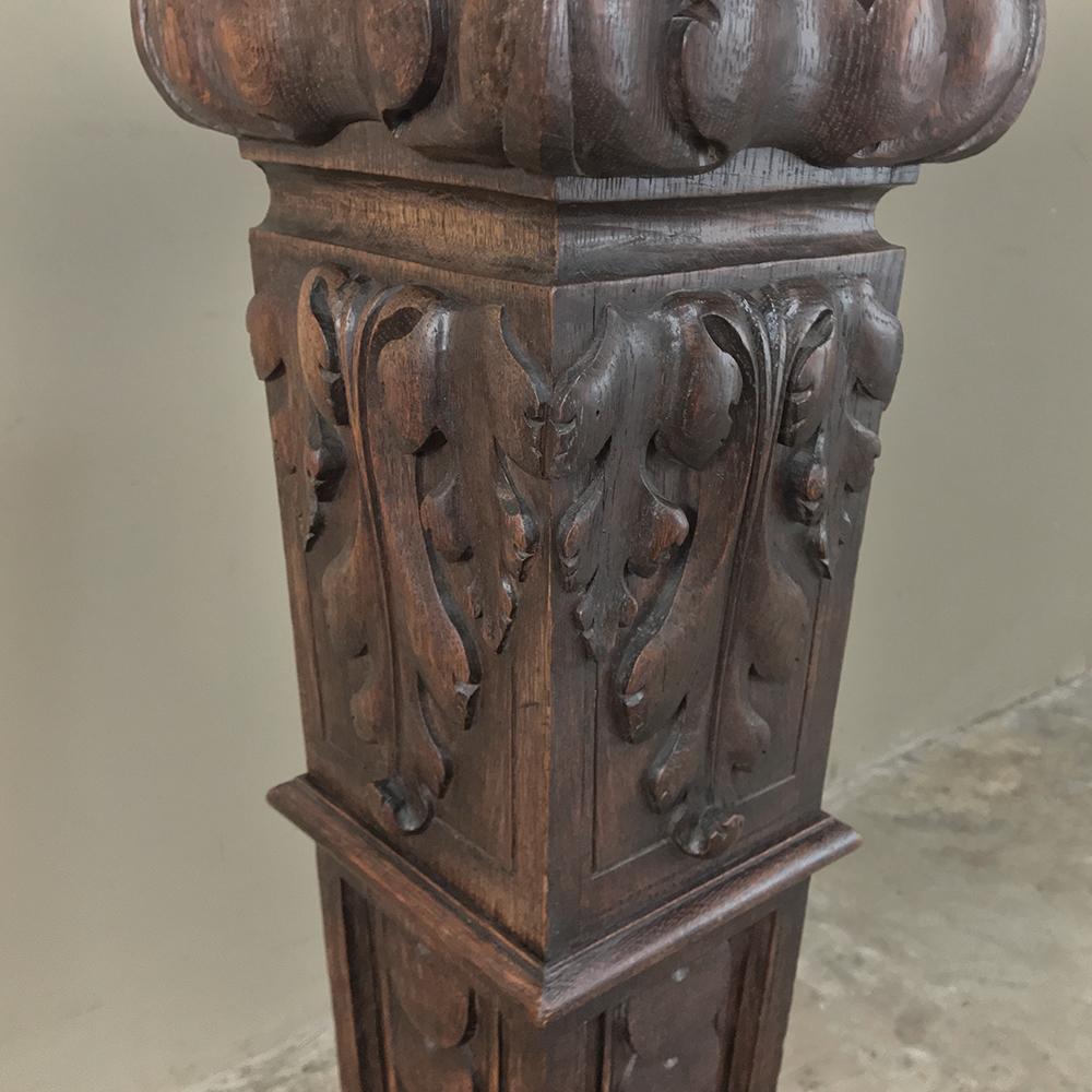 19th Century French Louis XIV Carved Fruitwood Pedestal For Sale 4