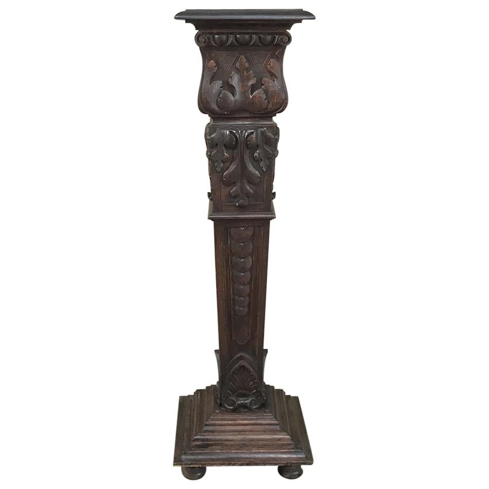 19th Century French Louis XIV Carved Fruitwood Pedestal For Sale