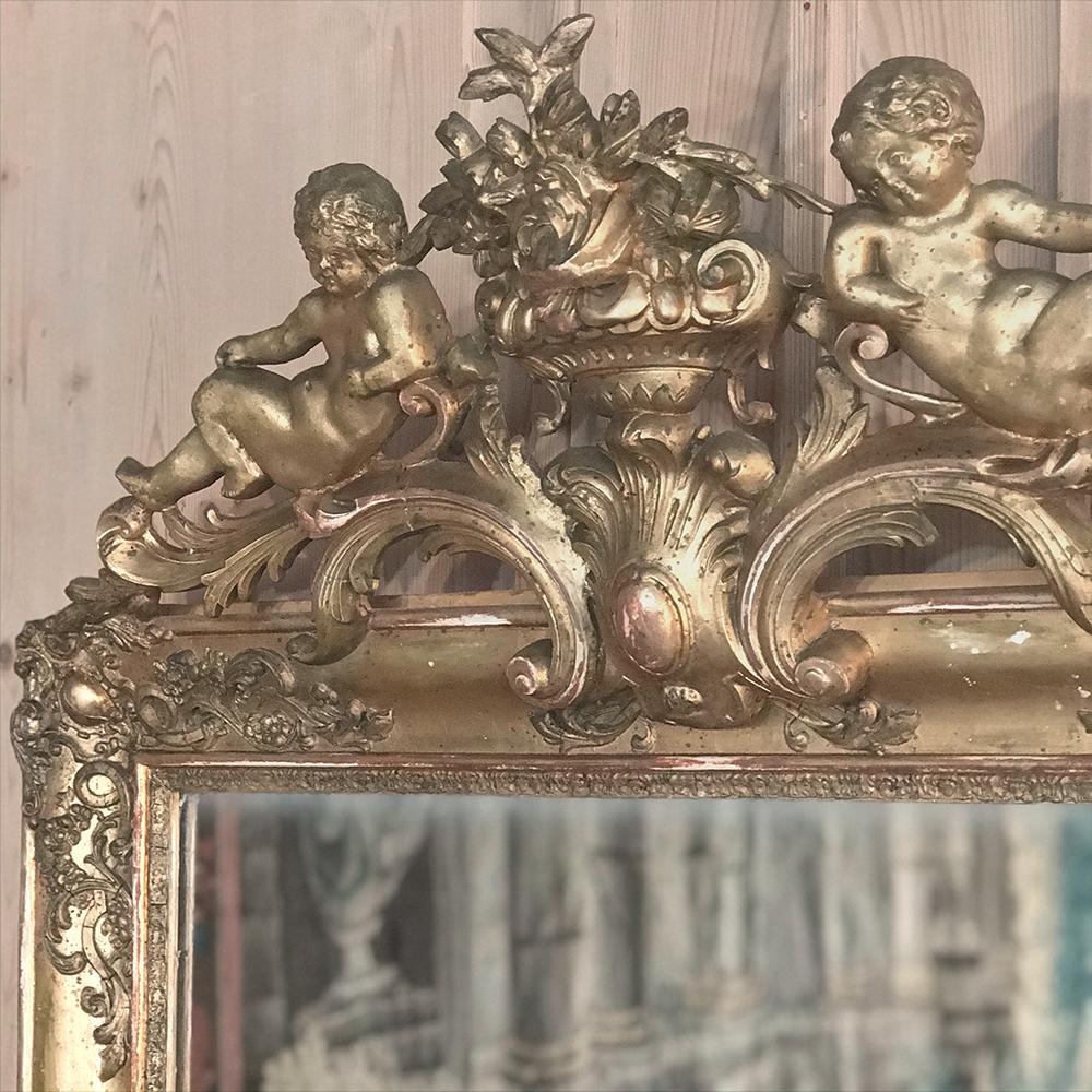 Late 19th Century 19th Century French Louis XIV Gilded Mirror