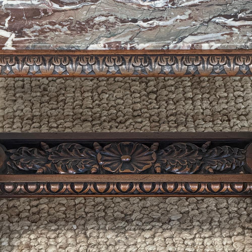 Marbre sculpté à la main Louis XIV du 19ème siècle  Table d'extrémité en vente 11