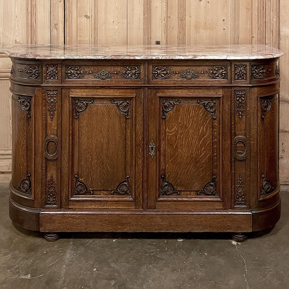 19th Century French Louis XIV Marble Top Buffet In Good Condition For Sale In Dallas, TX