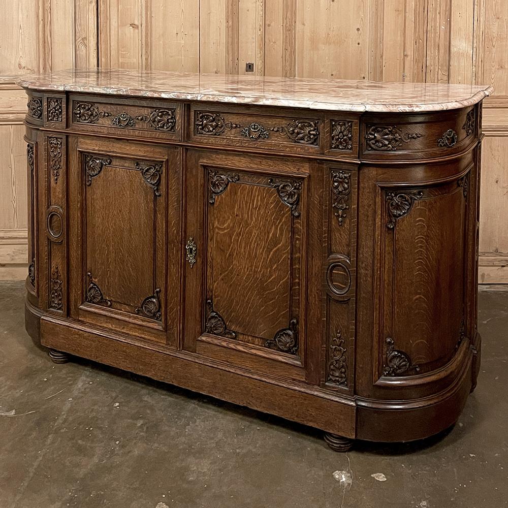 Late 19th Century 19th Century French Louis XIV Marble Top Buffet For Sale