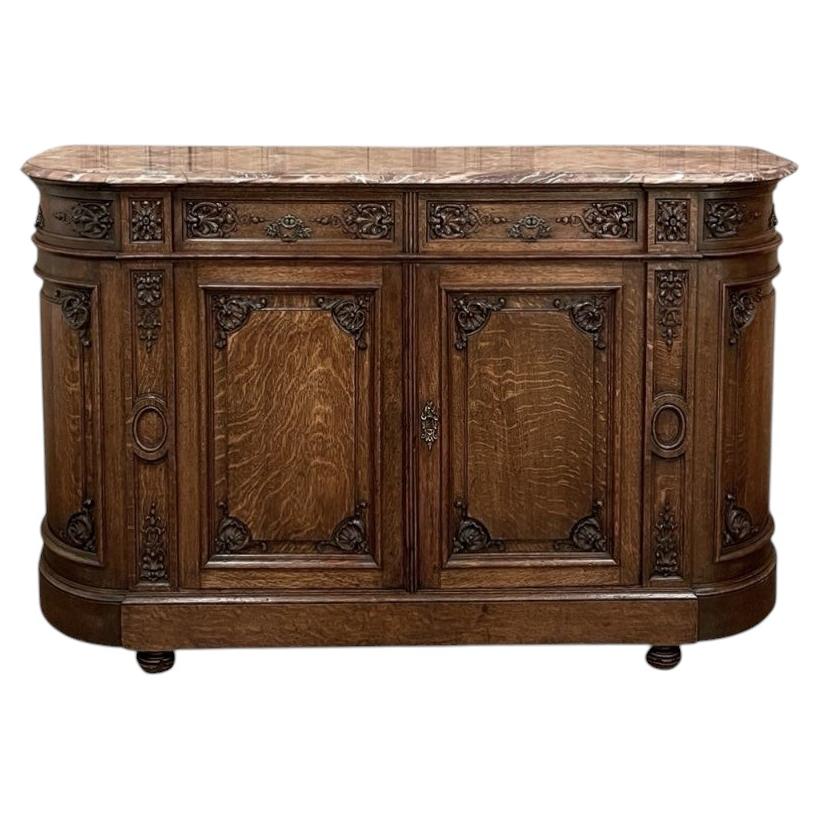 19th Century French Louis XIV Marble Top Buffet For Sale