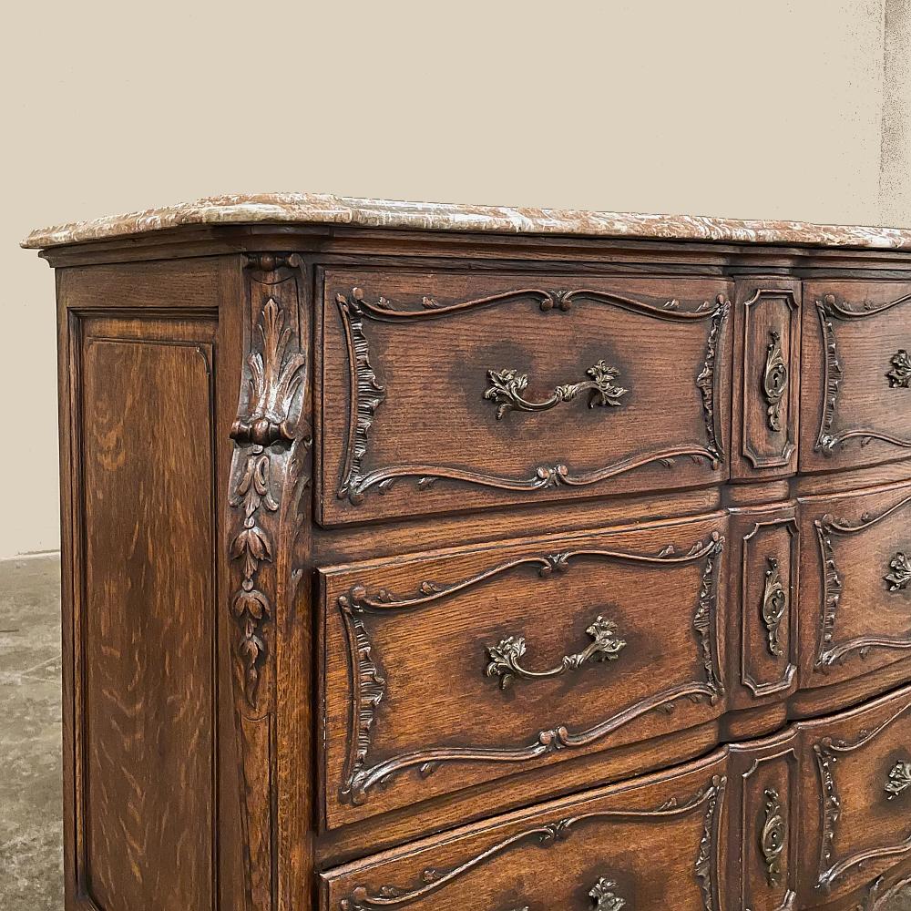 19th Century French Louis XIV Marble Top Commode, Chest of Drawers For Sale 4