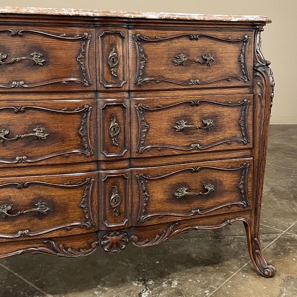 19th Century French Louis XIV Marble Top Commode, Chest of Drawers For Sale 5