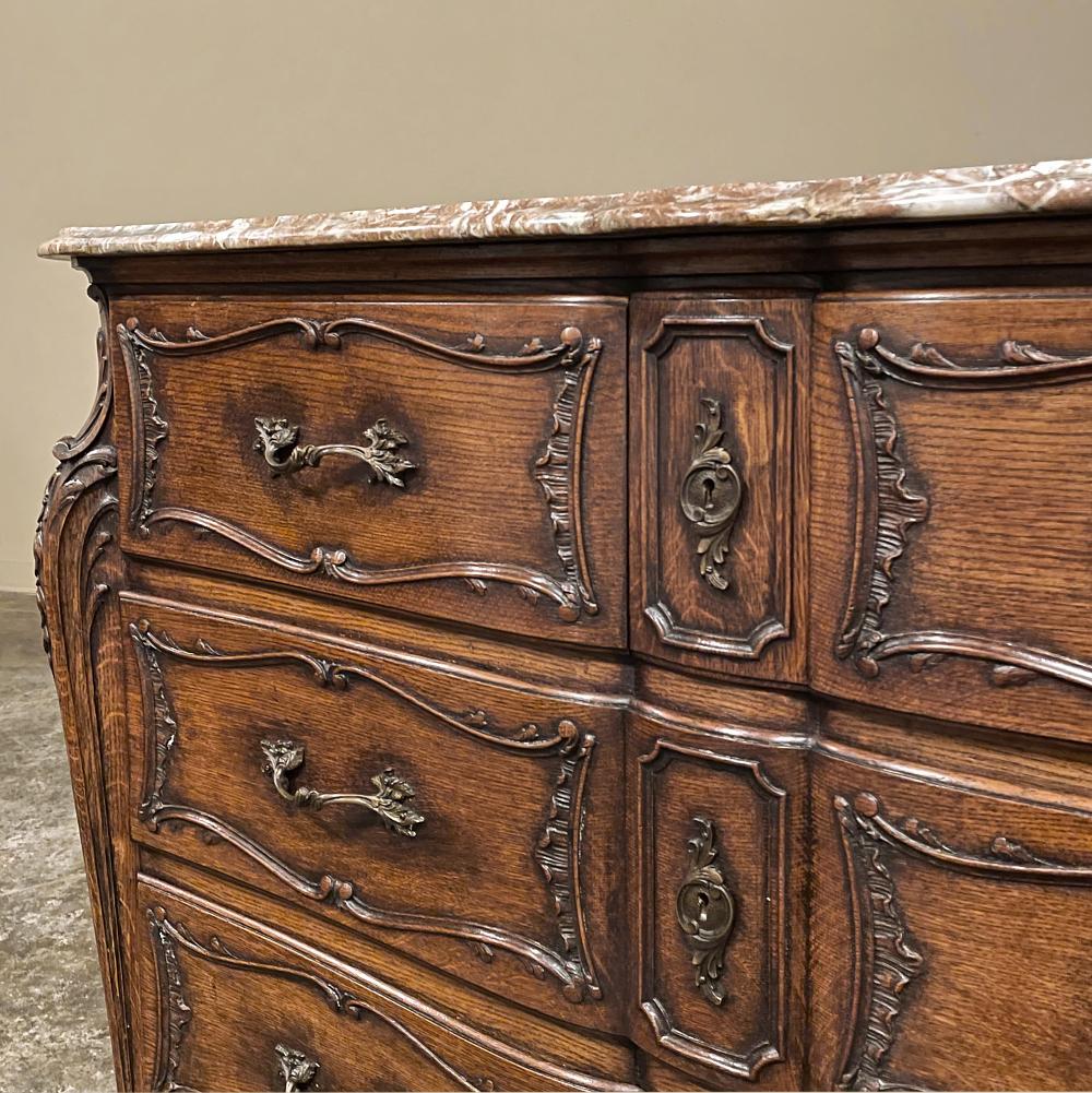 19th Century French Louis XIV Marble Top Commode, Chest of Drawers For Sale 7