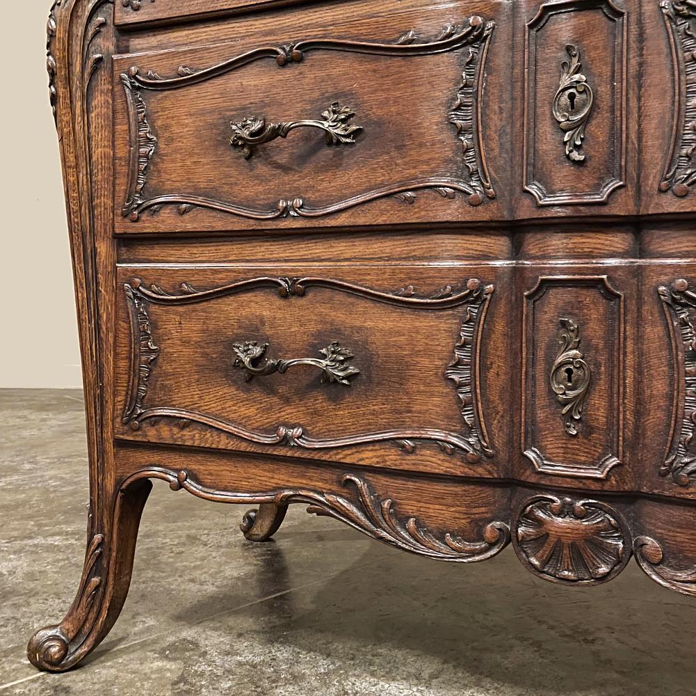 19th Century French Louis XIV Marble Top Commode, Chest of Drawers For Sale 8