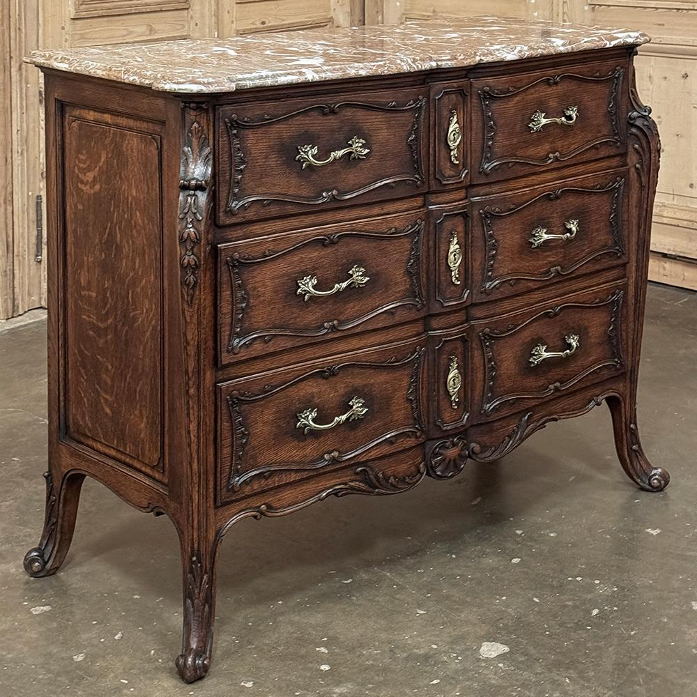 Francese Commode francese Luigi XIV del XIX secolo con piano in marmo ~ Cassettone in vendita