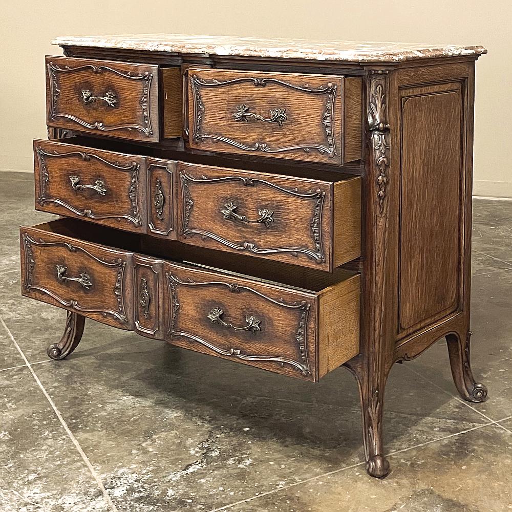 19th Century French Louis XIV Marble Top Commode, Chest of Drawers For Sale 2