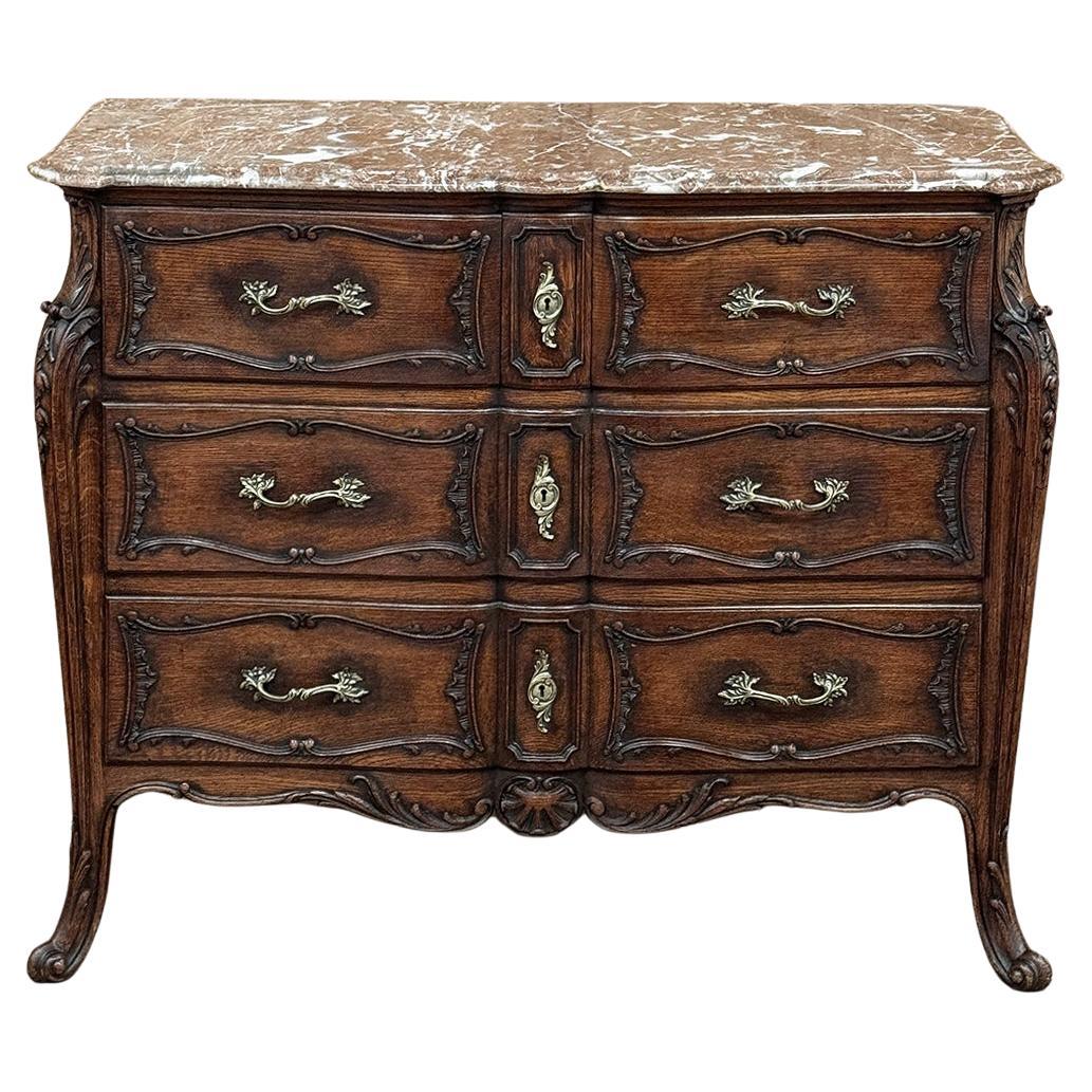 Commode francese Luigi XIV del XIX secolo con piano in marmo ~ Cassettone