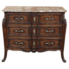 19th Century French Louis XIV Marble Top Commode ~ Chest of Drawers