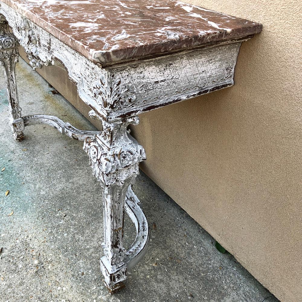 19th Century French Louis XIV Marble-Top Console 5