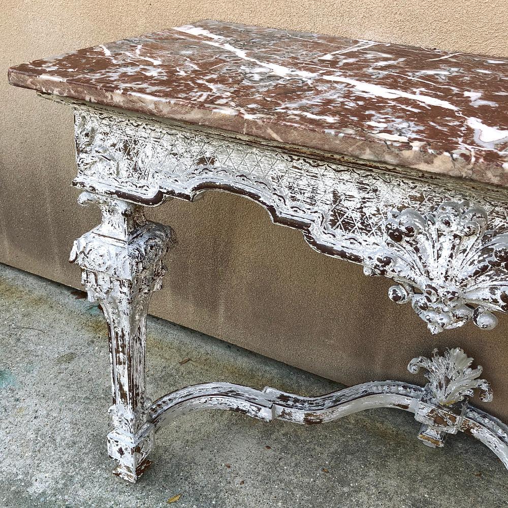 Late 19th Century 19th Century French Louis XIV Marble-Top Console