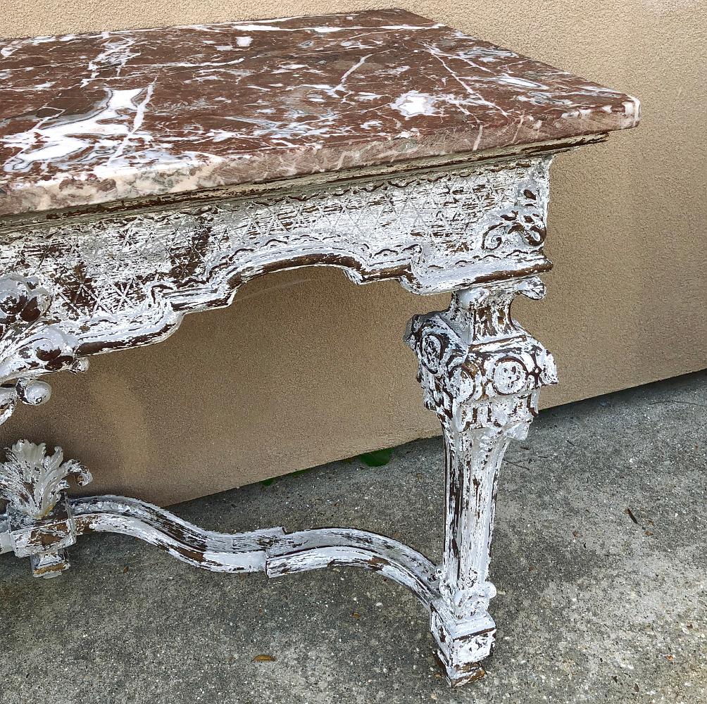 19th Century French Louis XIV Marble-Top Console 1
