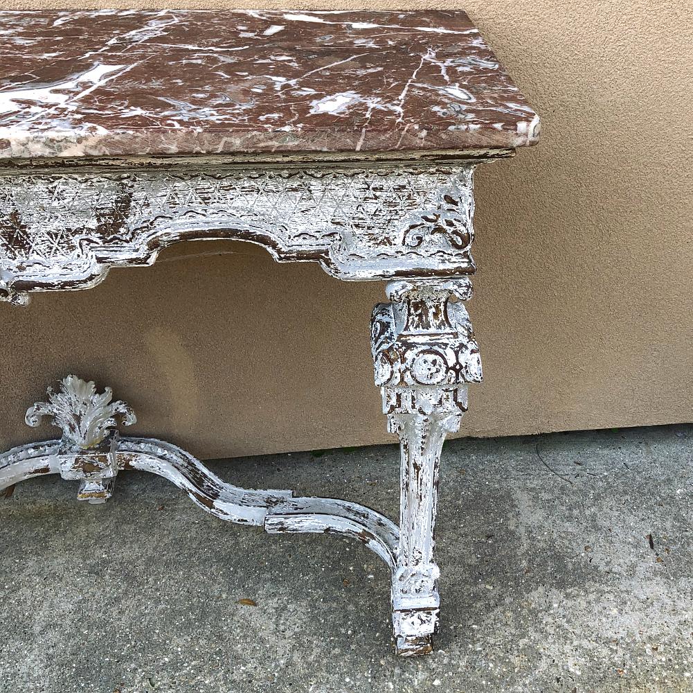 19th Century French Louis XIV Marble-Top Console 2