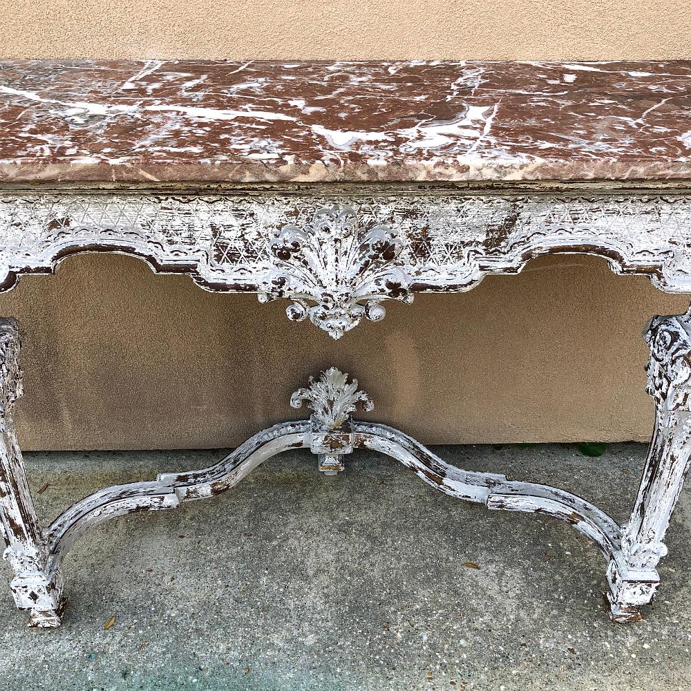 19th Century French Louis XIV Marble-Top Console 3